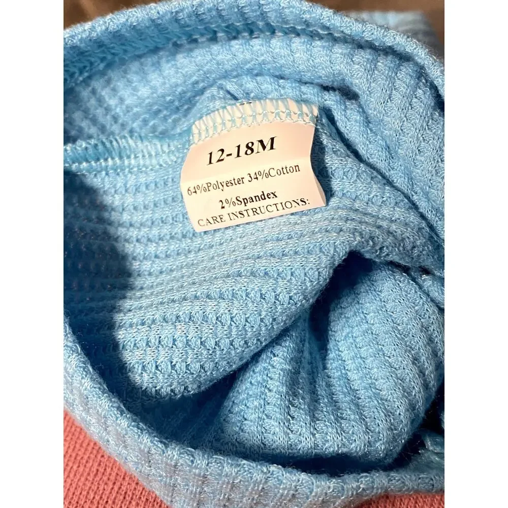 BOYS SPRING/SUMMER RIBBED BLUE ROMPER SIZE 12-18M